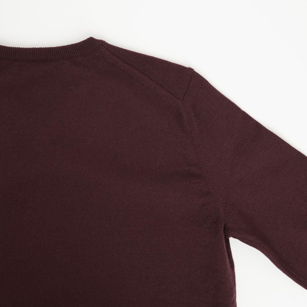 HIGH TWIST WOOL KNIT V-NECK P/O #RED BROWN [A26AV04CK]