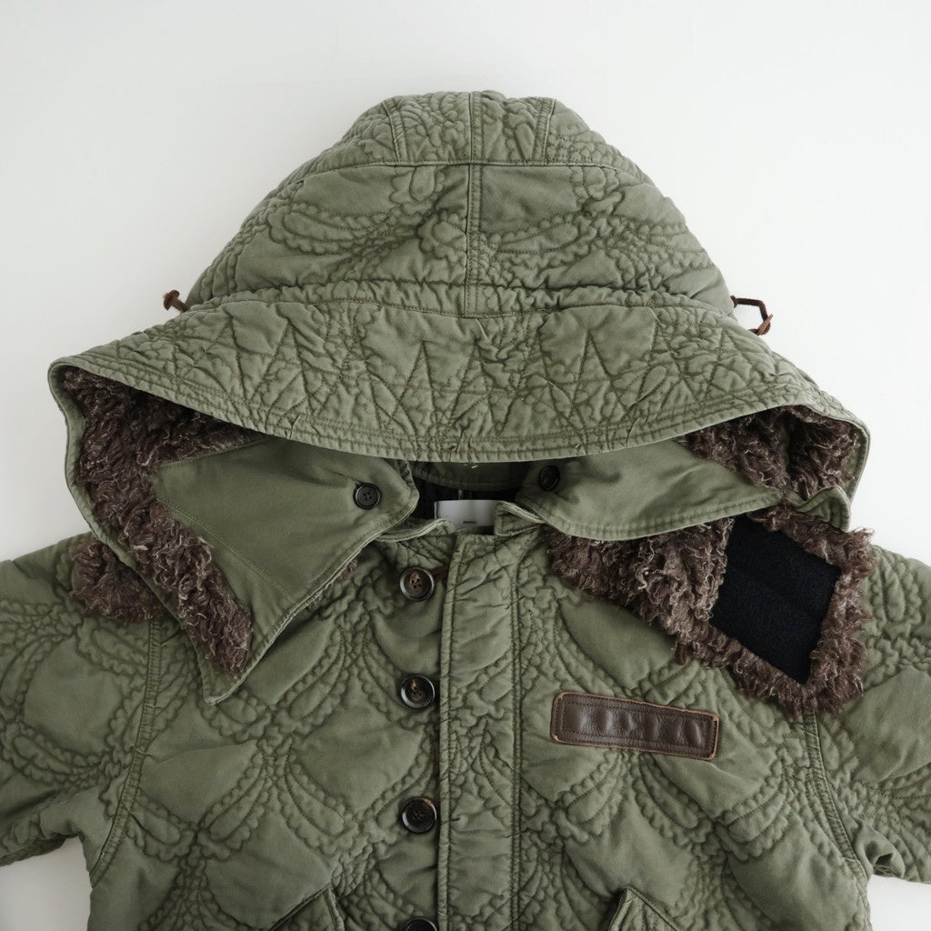 QUILTING FISHTAIL COAT #KHAKI [26330104]