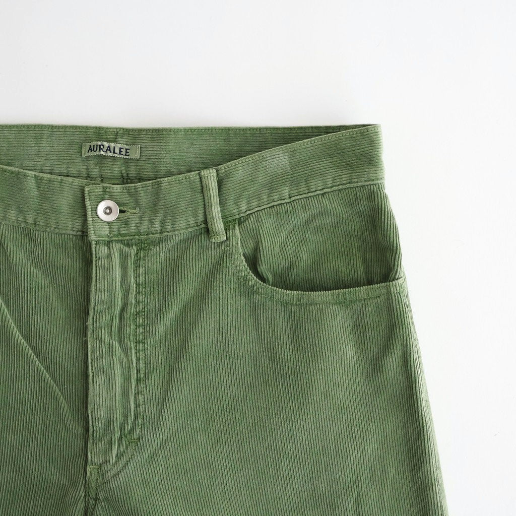 GARMENT-DYED FINX CORDUROY 5P WIDE PANTS #DUSTY GREEN [A26SP01FX]