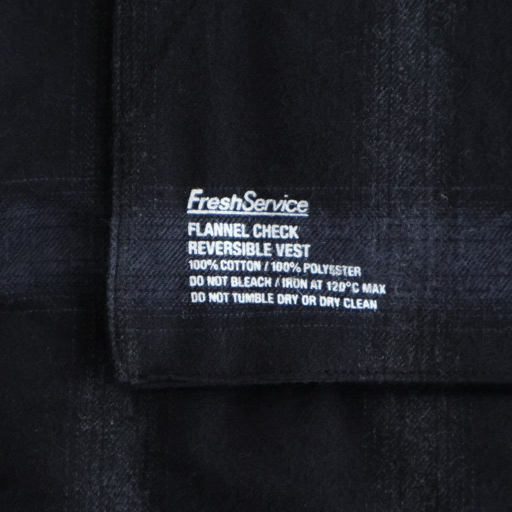 FLANNEL CHECK REVERSIBLE VEST #BLACK [FSC253-30128]