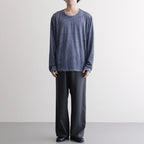Velour Border Long Sleeve Tee #BLUE [I26SS-CUT13]