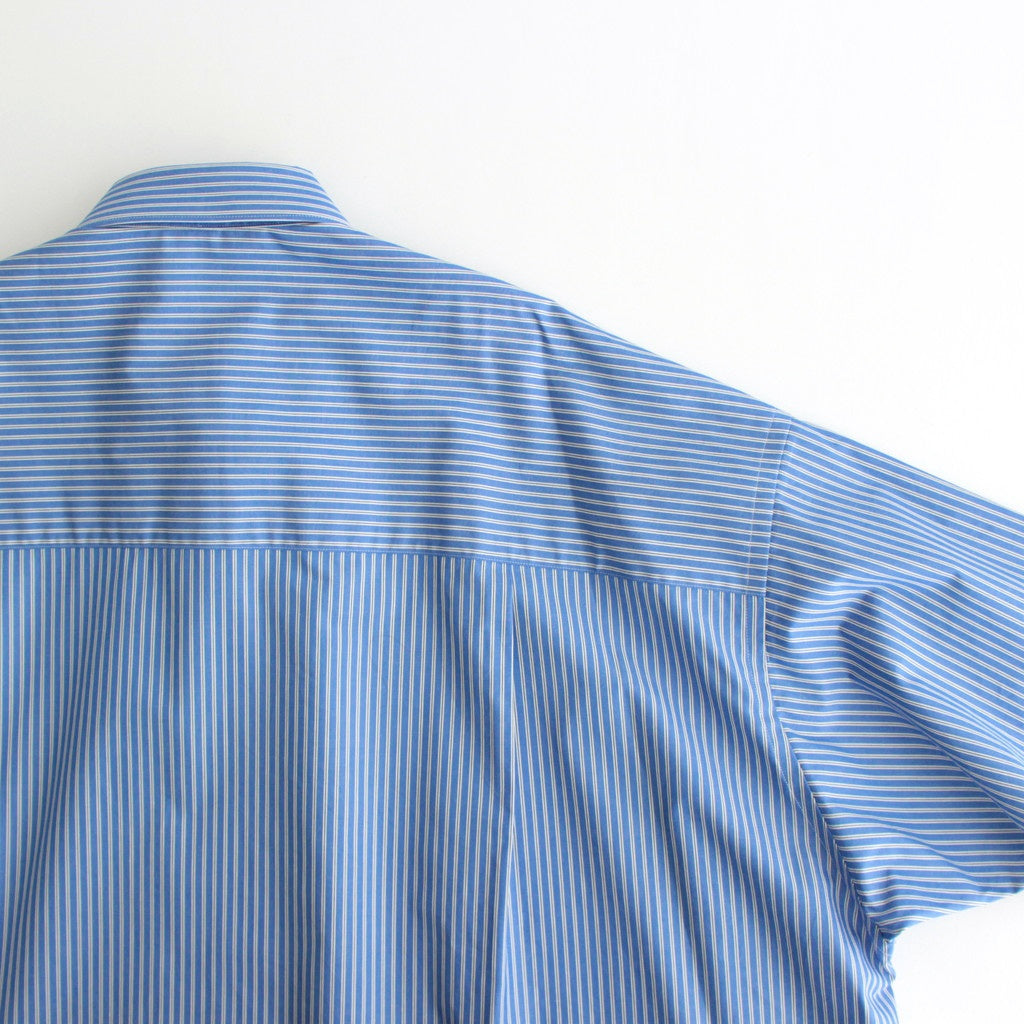 SIDOGRAS S/S Oversized Regular Collar Shirt #BLUE STRIPE [GM252-50012]
