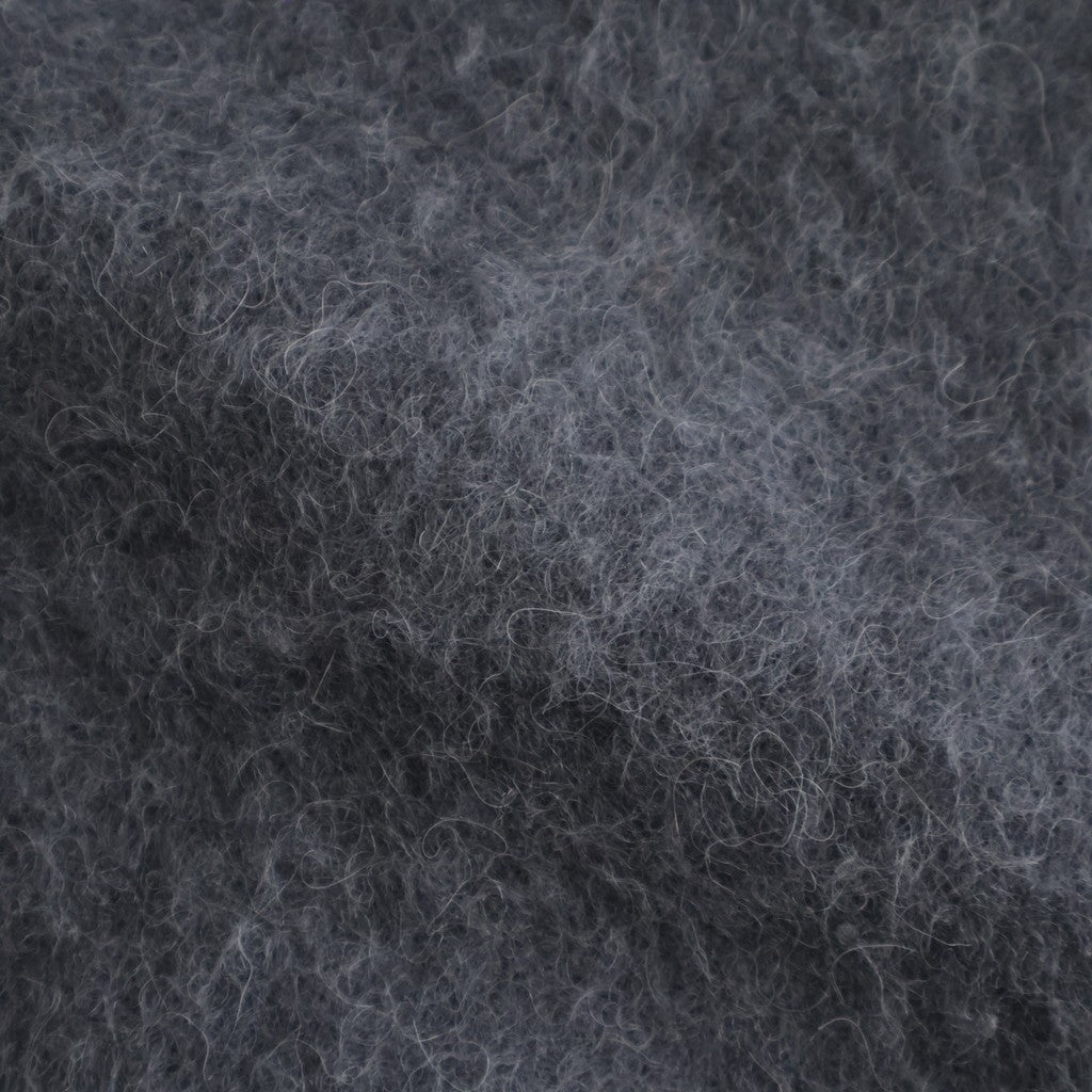 GARMENT-DYED BABY ALPACA FUR KNIT CREW-NECK CARDIGAN #DARK GRAY [A26AC01BA]