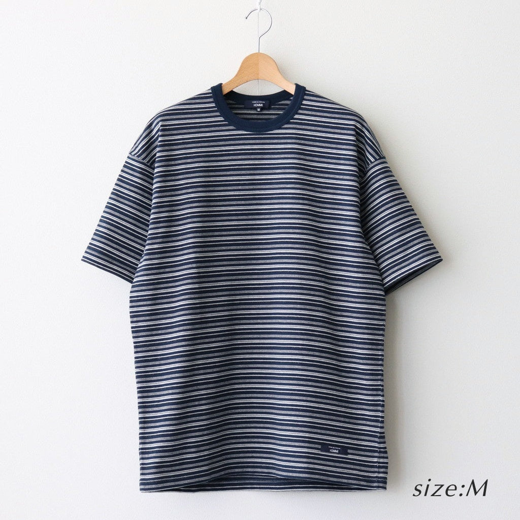 綿天竺ランダムボーダー S/S Tシャツ #NAVY [HO-T014-051]