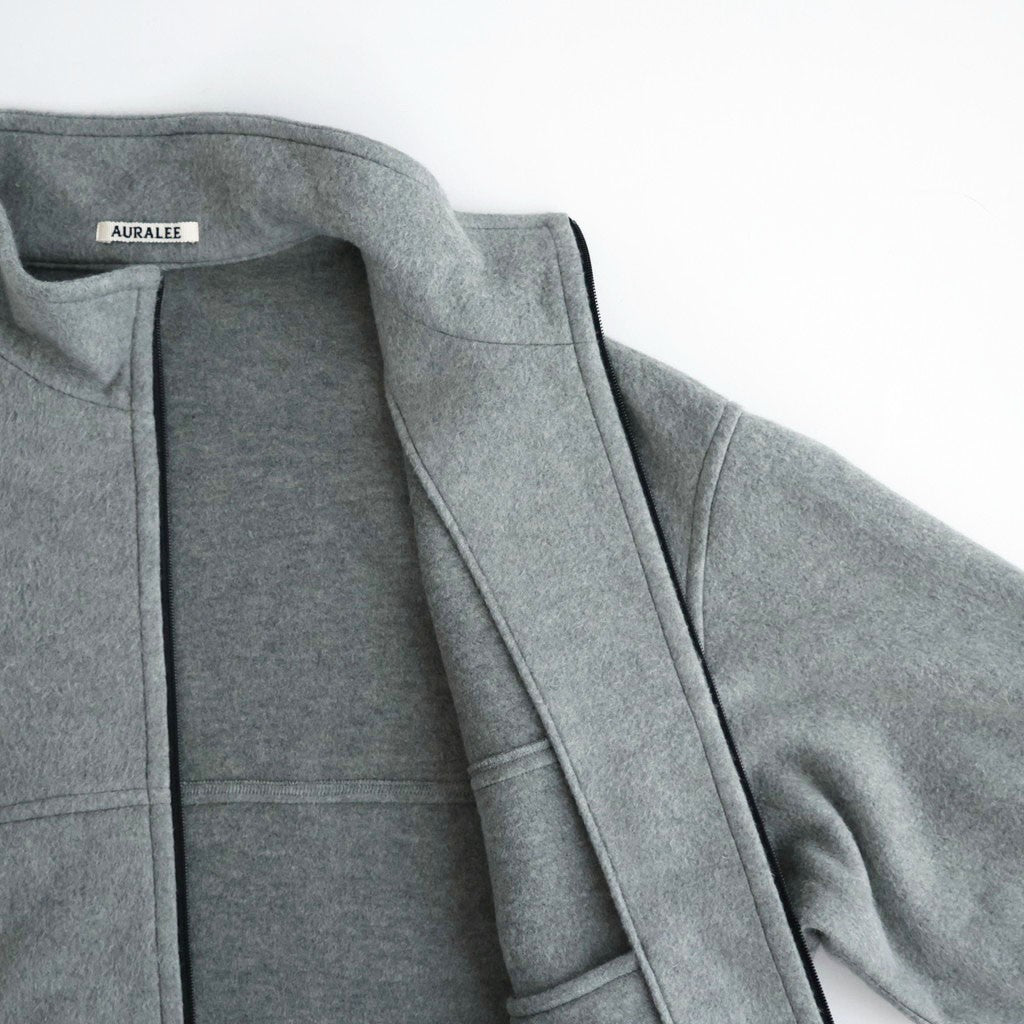 PURE SILK COMFORT FLEECE ZIP BLOUSON #TOP GRAY [A26AB01SF]