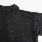 BRUSHED SUPER KID MOHAIR KNIT POLO #INK BLACK [A25AP01KM]
