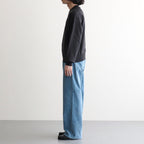 GARMENT-DYED FINX CORDUROY 5P WIDE PANTS #DUSTY BLUE [A26AP01FX]