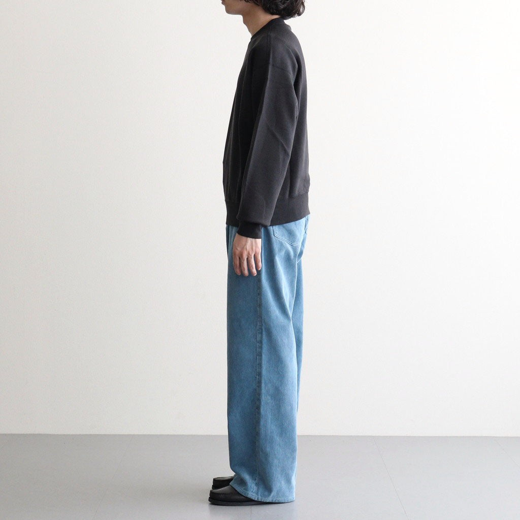 GARMENT-DYED FINX CORDUROY 5P WIDE PANTS #DUSTY BLUE [A26AP01FX]