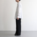 LIGHT WOOL MAX GABARDINE TWO-TUCK SLACKS #TOP BLACK [A25AP06MG]