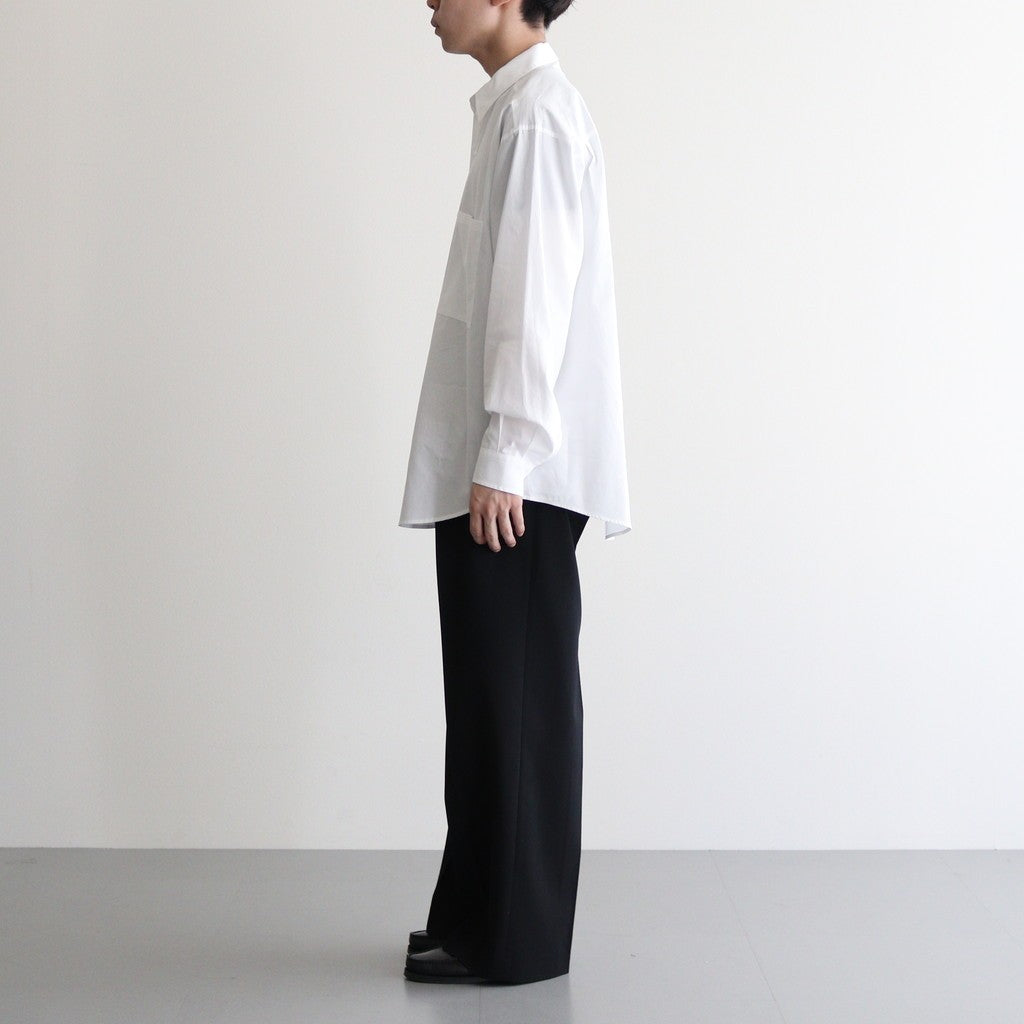 LIGHT WOOL MAX GABARDINE TWO-TUCK SLACKS #TOP BLACK [A25AP06MG]