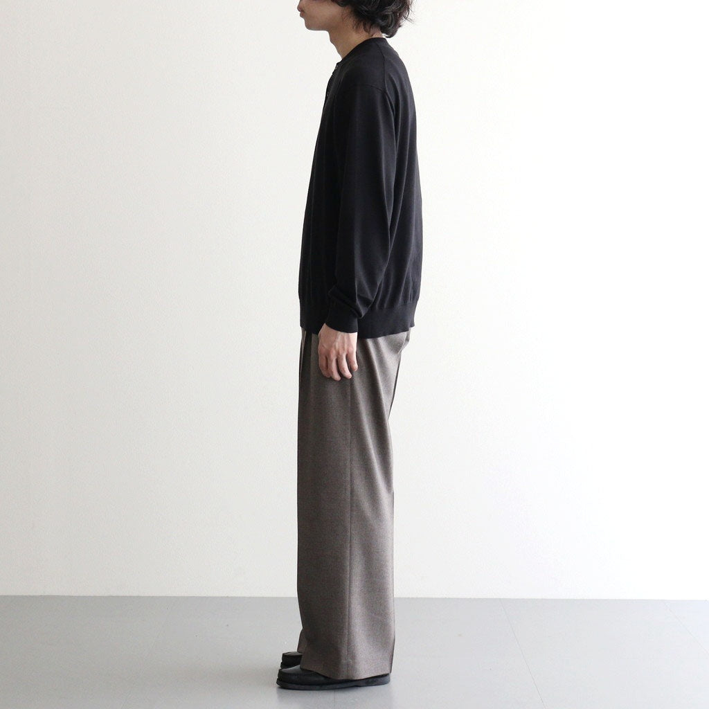 SUPER LIGHT WOOL TWO-TUCK SLACKS #TOP BROWN [A26AP05OS]