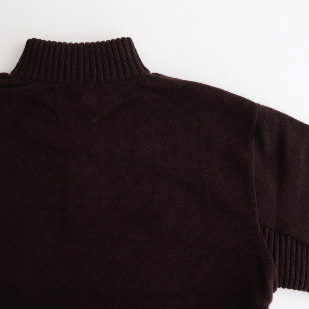 HALF ZIP PULLOVER SWEATER #BROWN [YK24FW0833S]