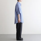 SIDOGRAS S/S Oversized Regular Collar Shirt #BLUE STRIPE [GM252-50012]