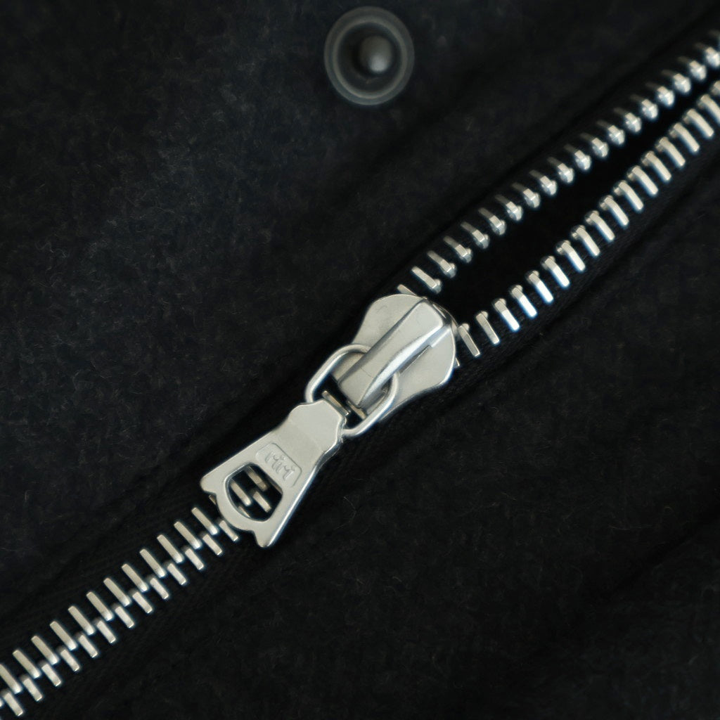 WOOL FULLING FLANNEL PADDED OVER BLOUSON #TOP CHARCOAL [A25AB02CF]