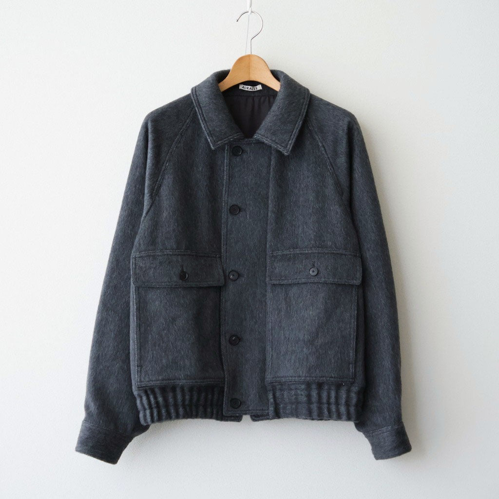 HAIRY WOOL MOHAIR CHAMBRAY BLOUSON #DARK GRAY [A26AB01WB]