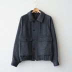 HAIRY WOOL MOHAIR CHAMBRAY BLOUSON #DARK GRAY [A26AB01WB]