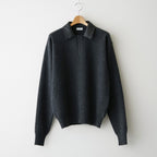 Leather-Trimmed Skipper Sweater #Charcoal [YK26FW01380S]