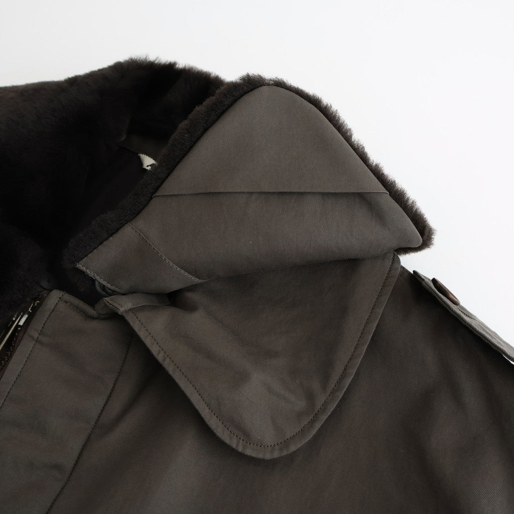 WASHED FINX COTTON GABARDINE FLIGHT BLOUSON #DEEP OLIVE [A25AB01HM]