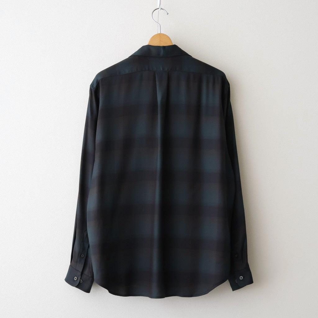PLAID OPEN COLLOR SHIRTS #DEEP GREEN [25330501]