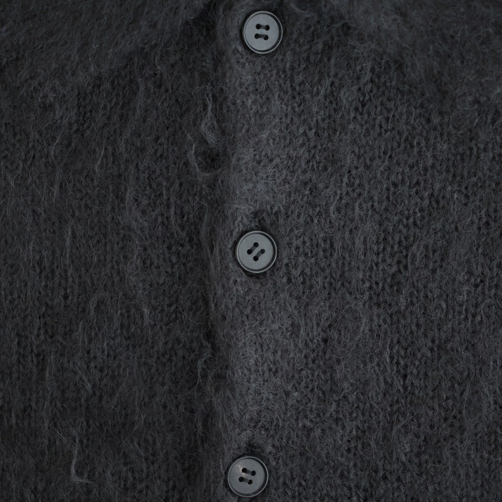 BRUSHED SUPER KID MOHAIR KNIT POLO #INK BLACK [A26AP01KM]