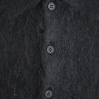 BRUSHED SUPER KID MOHAIR KNIT POLO #INK BLACK [A26AP01KM]