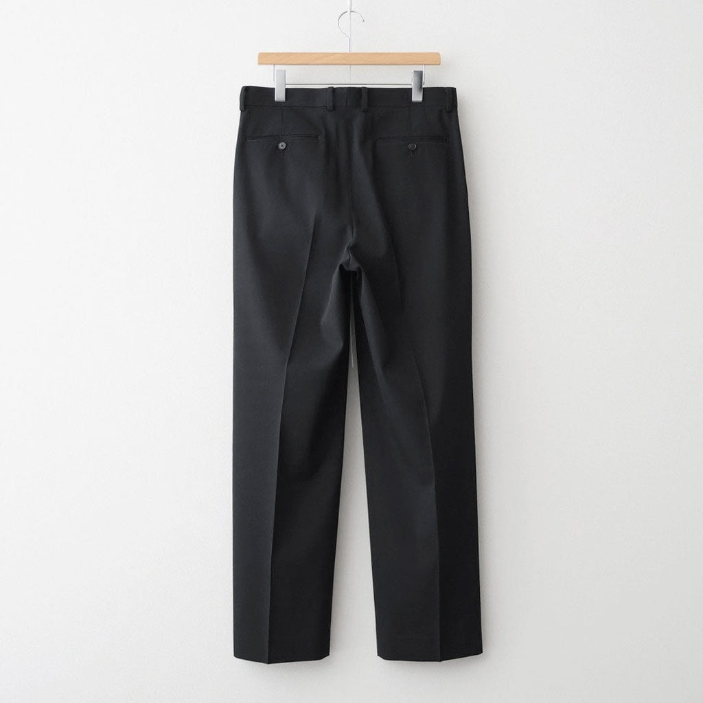 LIGHT WOOL MAX GABARDINE TWO-TUCK SLACKS #TOP BLACK [A26SP04MG]