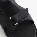 SOFT LEATHER DOUBLE STRAP SANDALS #BLACK [A26SS06QD]