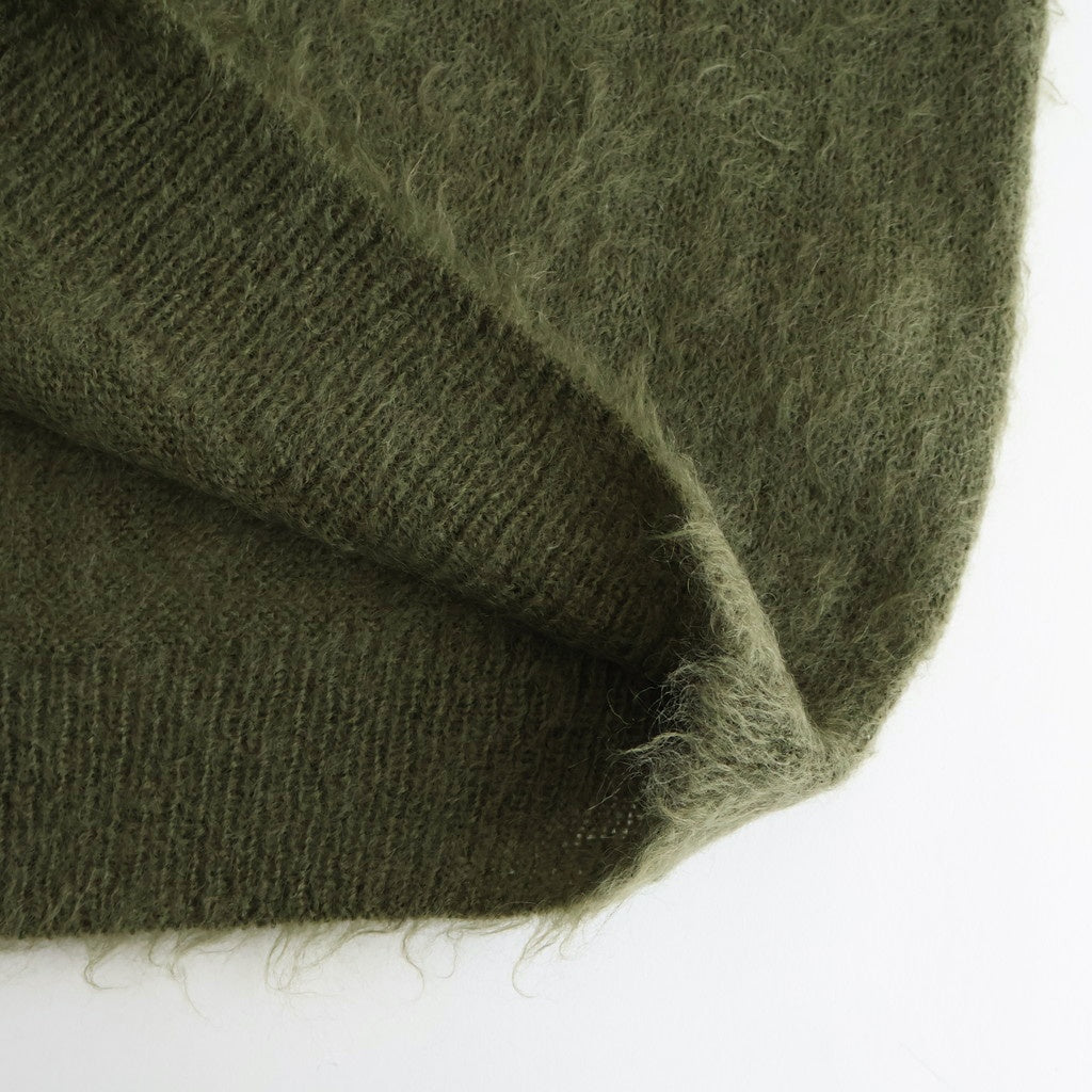 BRUSHED SUPER KID MOHAIR KNIT P/O #OLIVE [A25AP02KM] – ciacura