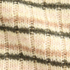 SHETLAND WOOL CASHMERE RIB KNIT BOAT-NECK P/O #BEIGE STRIPE [A25AP03SB]