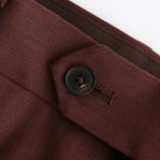 WOOL KID MOHAIR HOP SACK TWO-TUCK SLACKS #BURGUNDY [A25SP02MH]