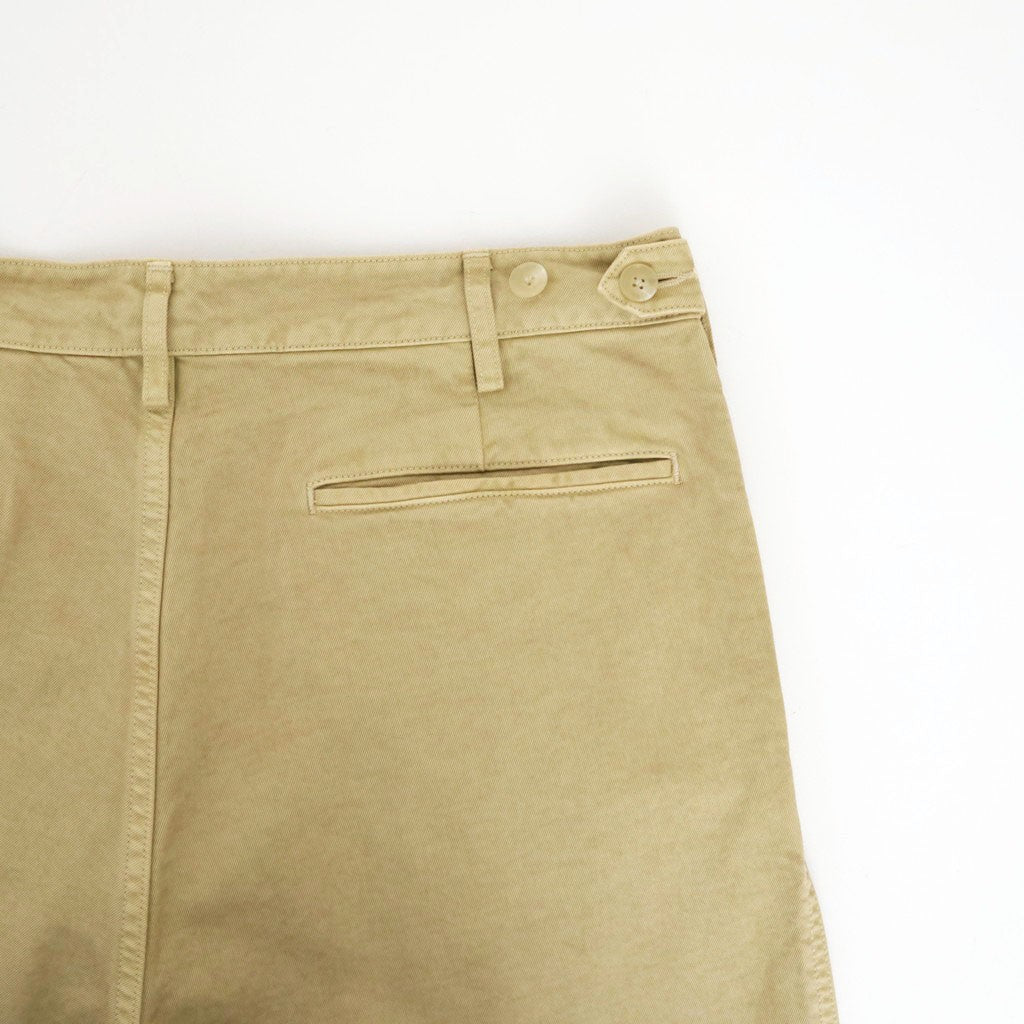 GARMENT-DYED FINX CHINO ONE-TUCK WIDE PANTS #LIGHT BEIGE [A26AP01CP]