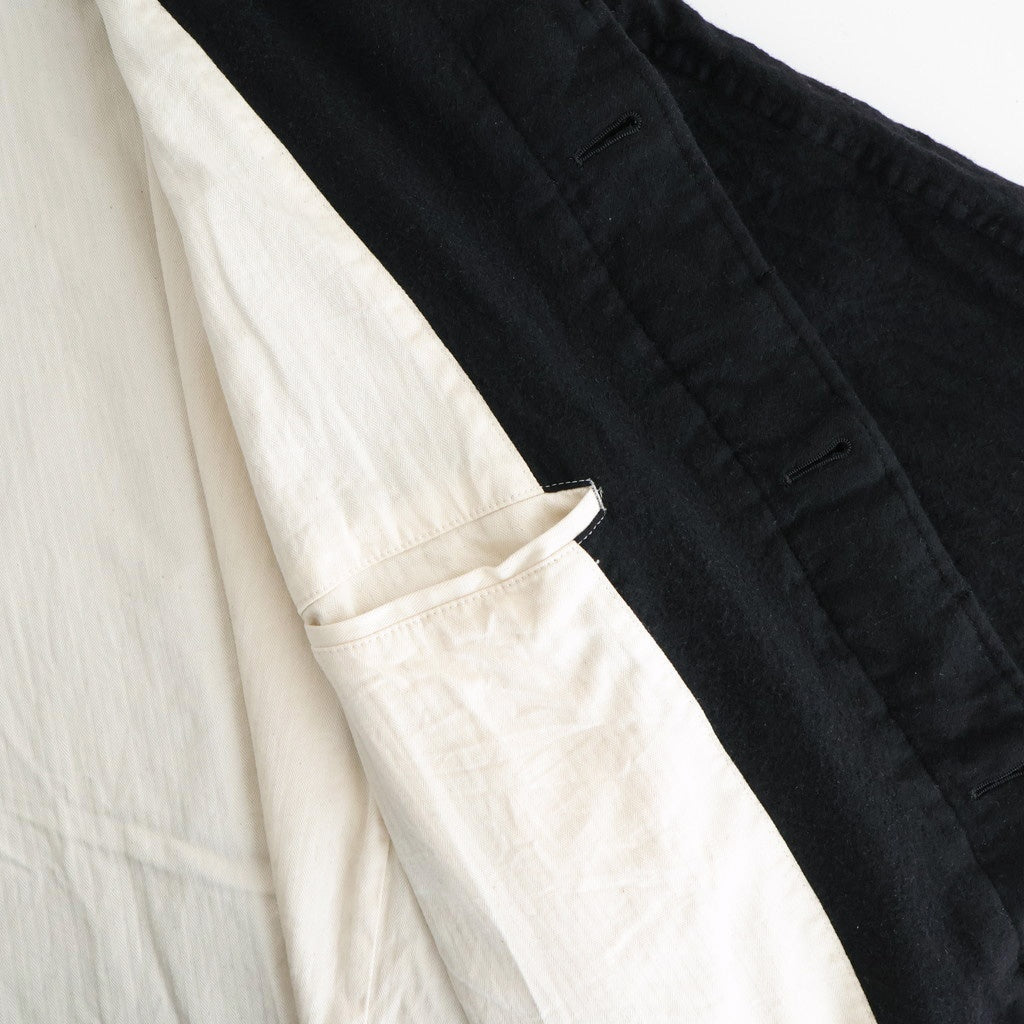 ウールサージ 製品縮絨コート #BLACK [HP-C101-051]