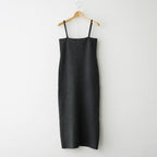 SMOOTH FULLED WOOL KNIT DRESS #CHARCOAL [A26AD03KS]