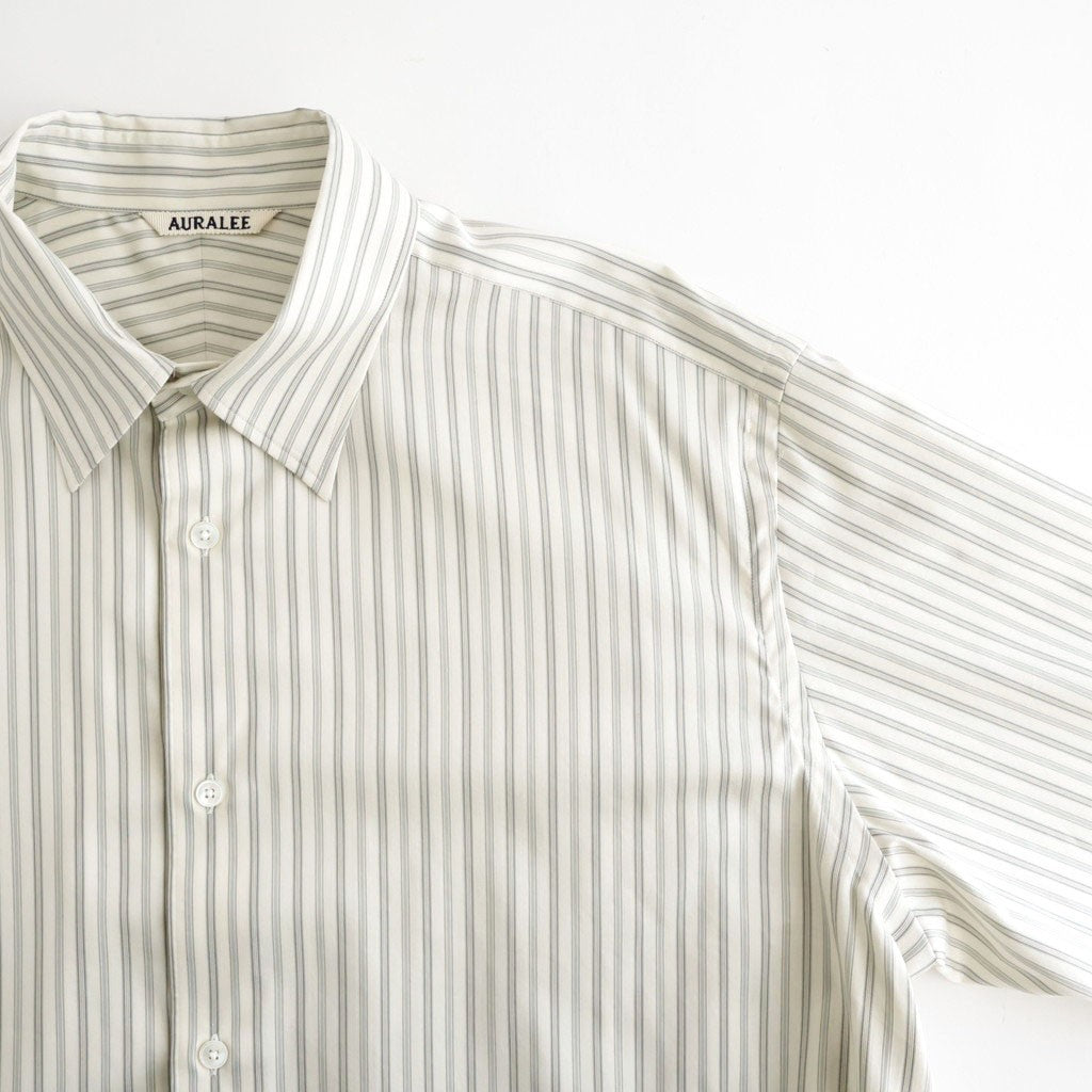COTTON SILK STRIPE SHIRT #LIGHT GRAY STRIPE [A26AS01CS]