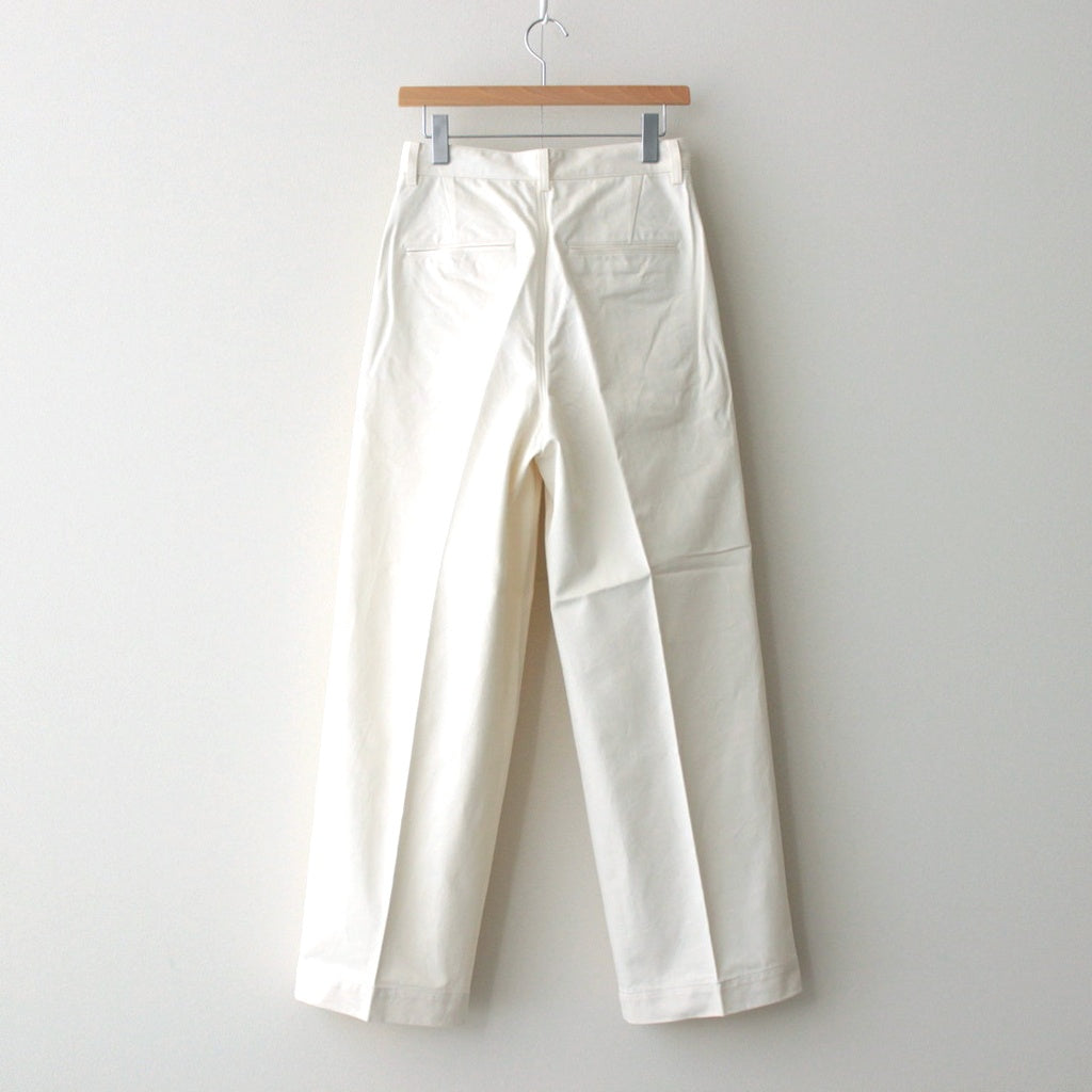WASHED FINX CHINO ONE-TUCK PANTS #IVORY WHITE [A25SP05FC]