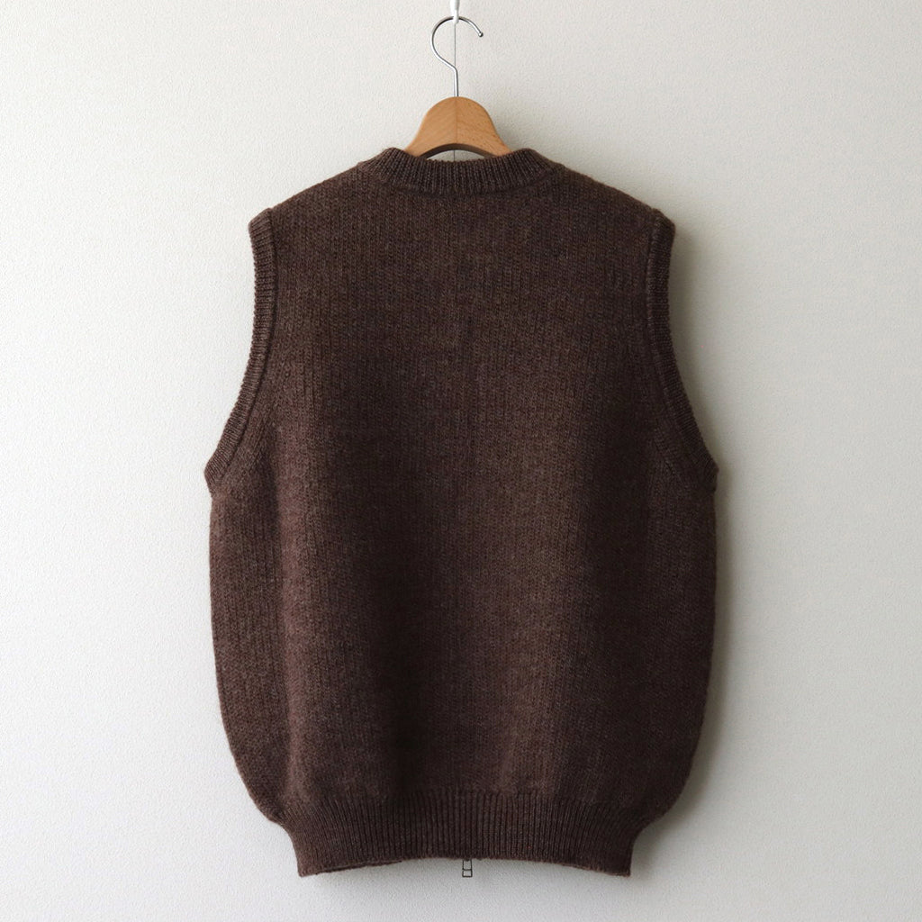 L-G Zip-up Vest #Brown [2403-020]