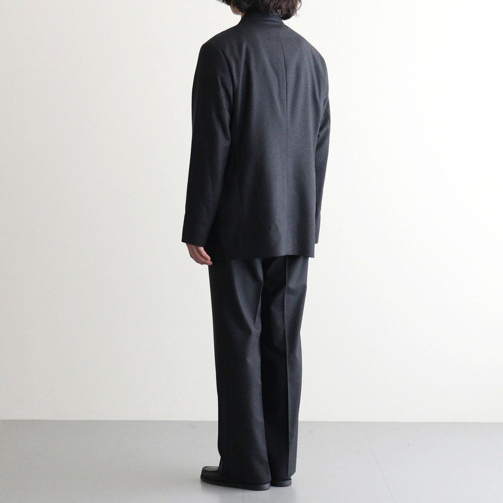 WOOL FULLING FLANNEL DOUBLE-BREASTED JACKET #TOP CHARCOAL [A26AJ02CF]