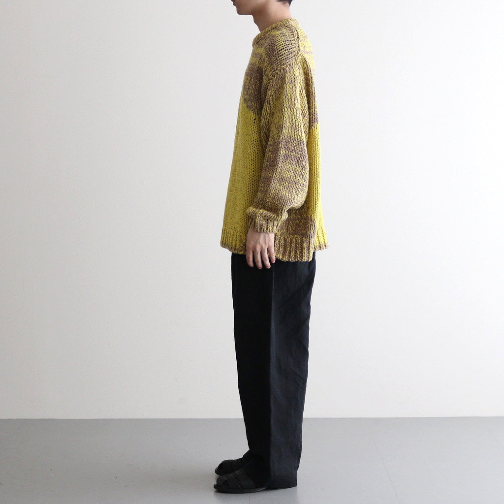 INTARSIA CREWNECK SWEATER #YELLOW [YK24SS0678S]