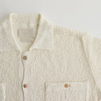 COTTON SHEER KNIT OPEN COLLAR SHIRT #OFF WHITE [YK25SS0964S]