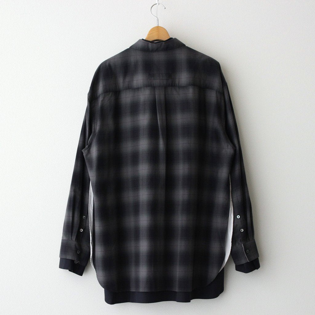 OVERSIZED LAYERED SHIRT #NAVY CHECK [ST.547-2] _ stein