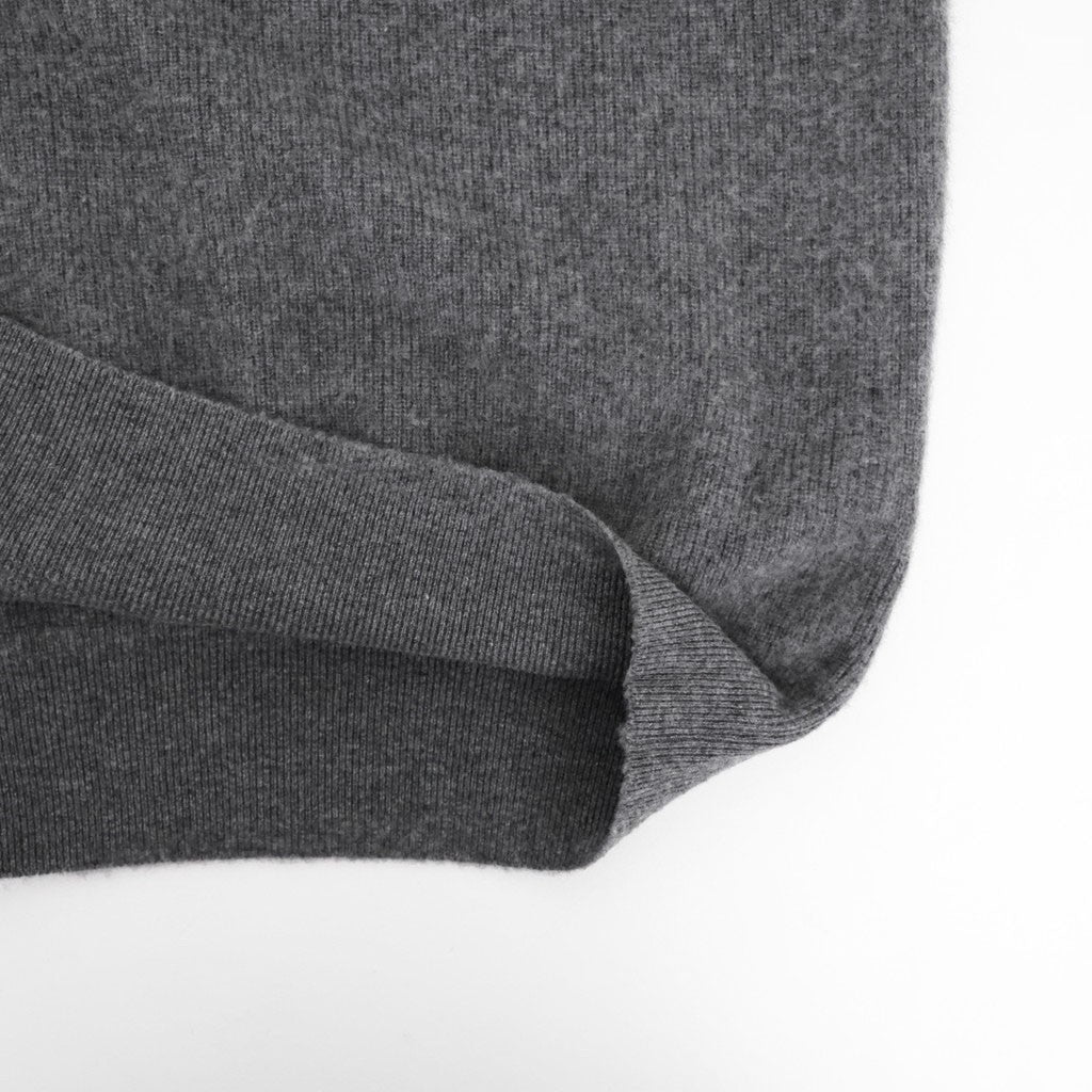 SUPER FINE WOOL MILLED KNIT CREW NECK LS #GREY [ST.1639]