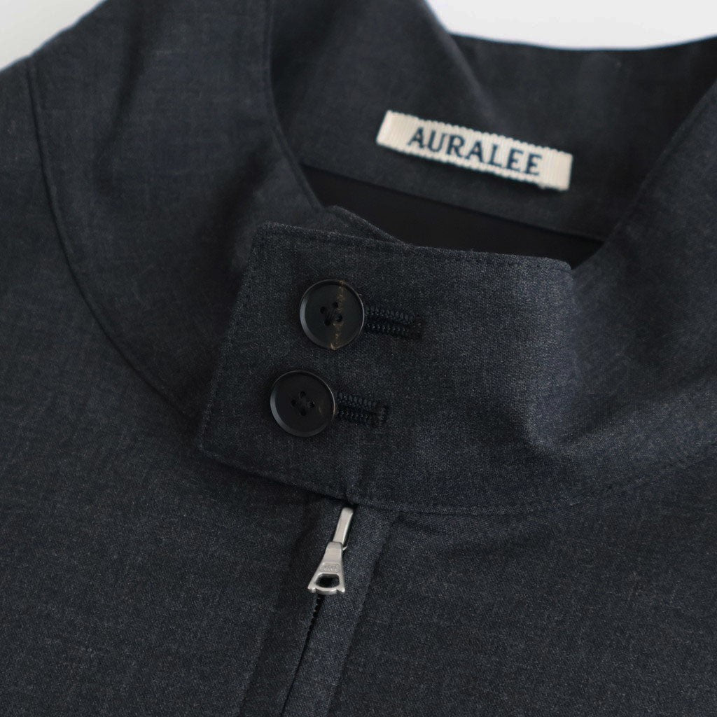 ULTRA FINE TROPICAL WOOL ZIP BLOUSON #TOP CHARCOAL [A26SB01MT]