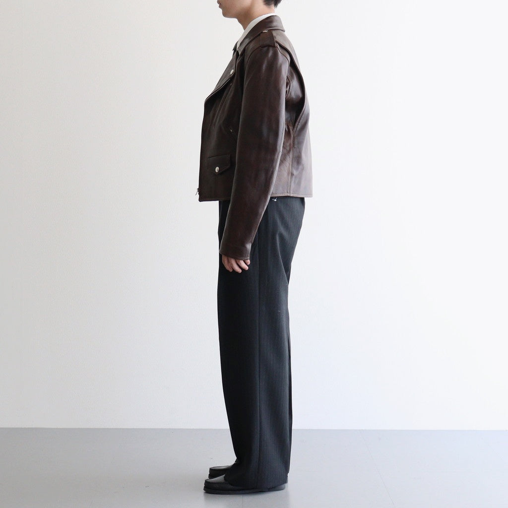 HEAVY LAMB LEATHER RIDERS JACKET #DARK BROWN [A25AB01LA]