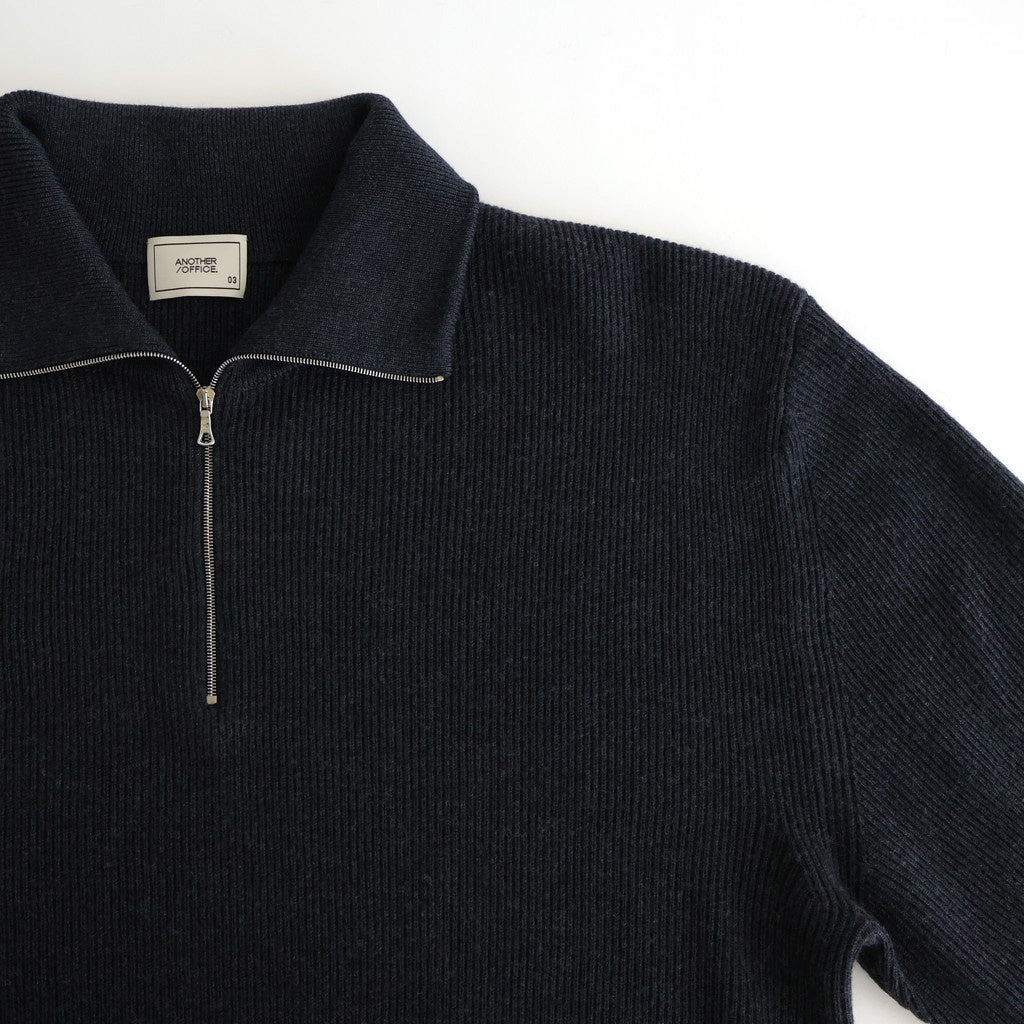 Volume Half Zip-up Knit #Onyx [AOEFKN006]