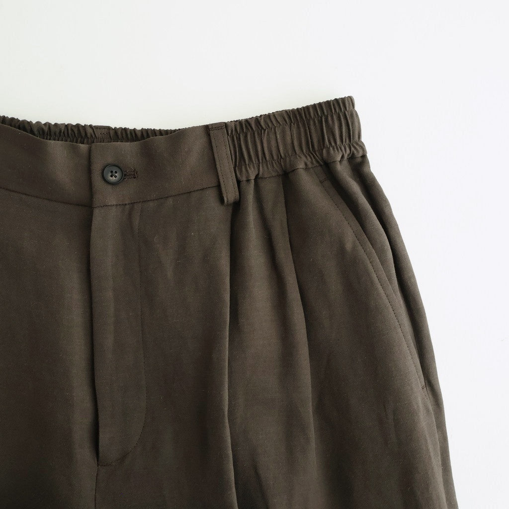 VIS/LI/RA TWILL WIDE EASY SHORT TROUSERS #KHAKI BROWN [ST.1437]