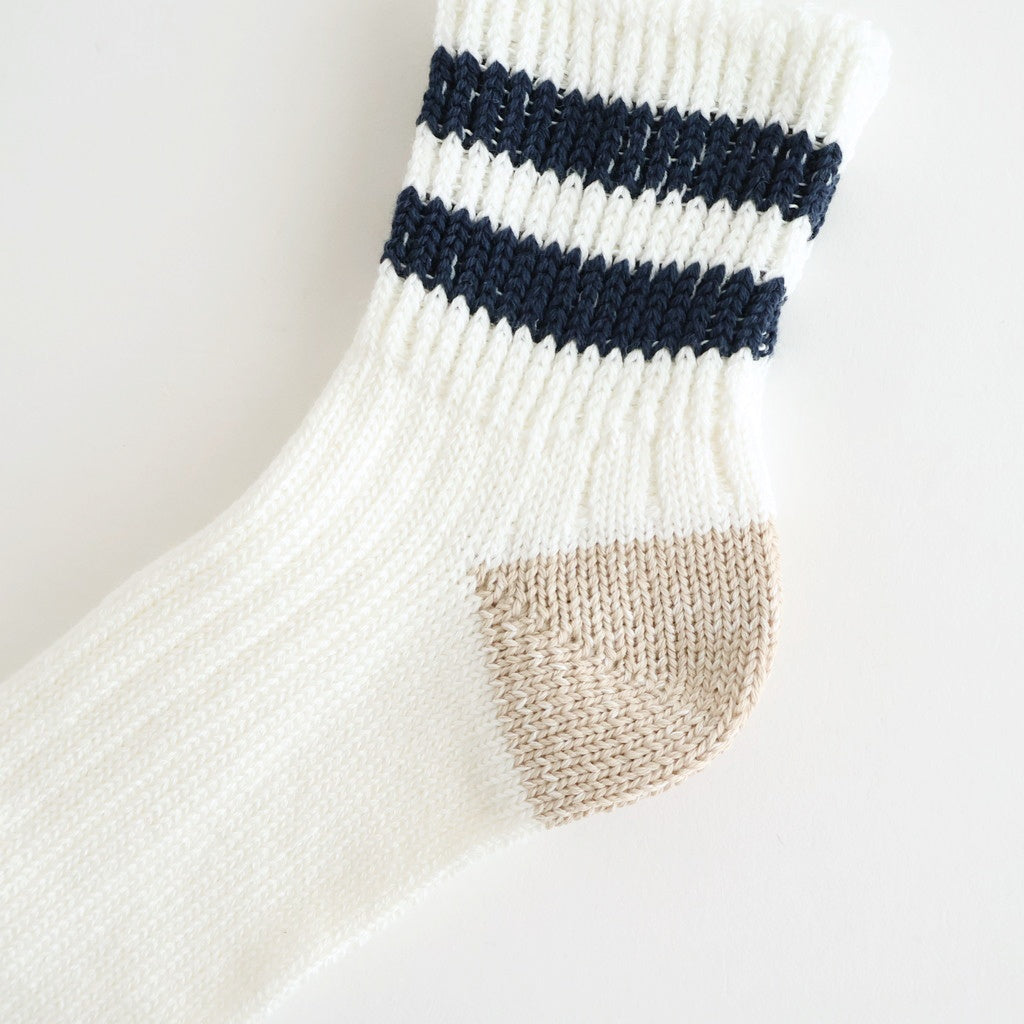 O.S. RIBBED ANKLE SOCKS #WHITE/NAVY [R1404-SS26]