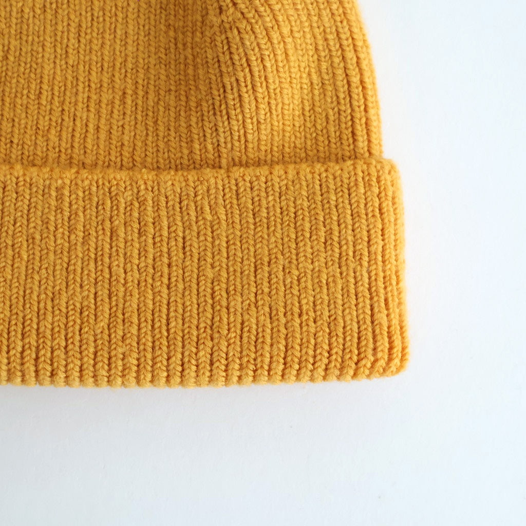 WASHABLE MERINO SEAMLESS BEANIE #YELLOW [R5140-AW25] - ciacura
