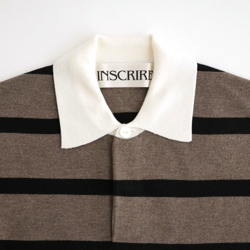 Rugby Shirt #BEIGE BROWN×BLACK [I26AW-K8]