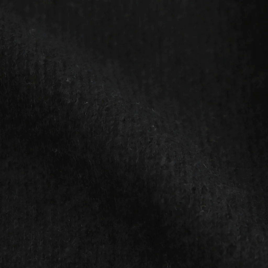 NTSAKN - ホワイトカシミヤ・横編ニット ストール #95 Black [SN_NC2404SL]