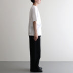 LUSTER PLAITING BOAT NECK TEE #WHITE [A00P04GT]